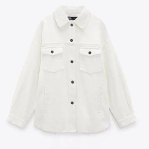 Zara Oversized Corduroy Shirt/Jacket White